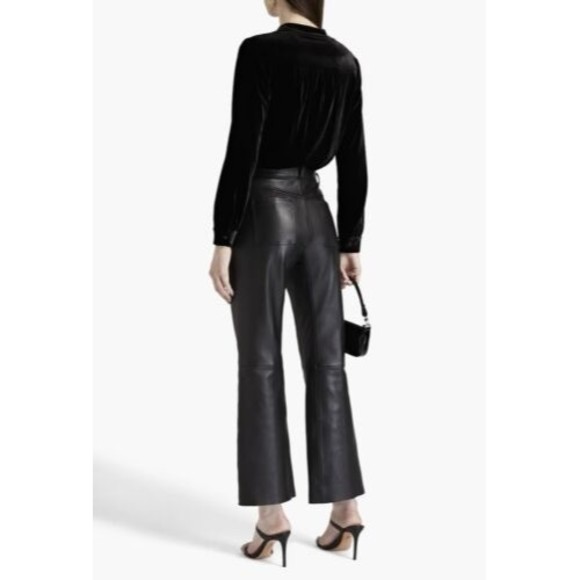 L’AGENCE NEW Marcella Wrap Effect Velvet Bodysuit In Black Size XS $450.00 - Picture 2 of 16